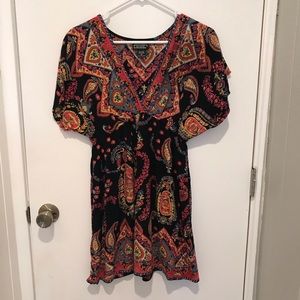 Paisley Print Short Dress